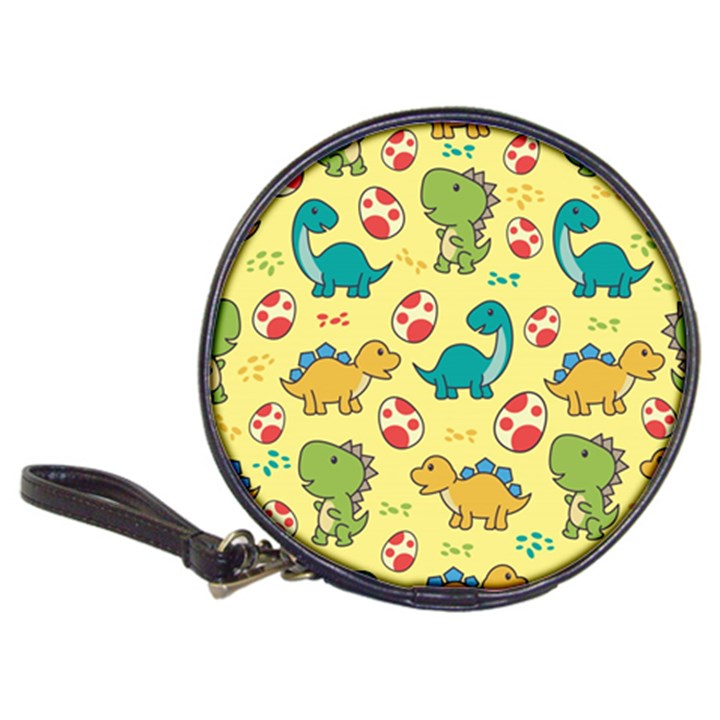 Seamless Pattern With Cute Dinosaurs Character Classic 20-CD Wallets