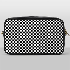 Black And White Checkerboard Background Board Checker Toiletries Bag (one Side) by pakminggu