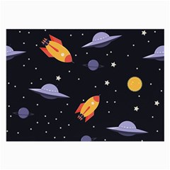 Cosmos Rockets Spaceships Ufos Large Glasses Cloth by pakminggu