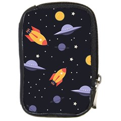 Cosmos Rockets Spaceships Ufos Compact Camera Leather Case by pakminggu