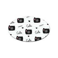 Cute Cameras Doodles Hand Drawn Sticker (oval) by pakminggu