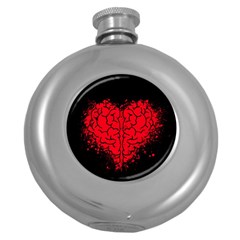 Heart Brain Mind Psychology Doubt Round Hip Flask (5 Oz) by pakminggu