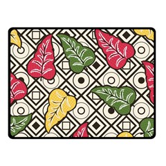 Leaves Foliage Batik Seamless Two Sides Fleece Blanket (small) by pakminggu