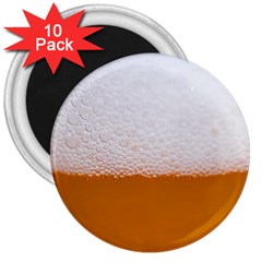 Beer Foam Bubbles Alcohol Glass 3  Magnets (10 Pack)  by pakminggu