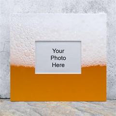 Beer Foam Bubbles Alcohol Glass White Wall Photo Frame 5  X 7  by pakminggu