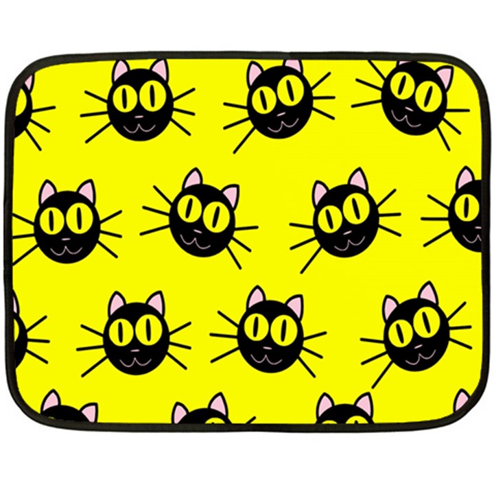 Cats Heads Pattern Design Fleece Blanket (Mini)