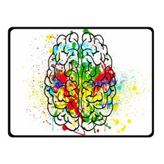 Brain Mind Psychology Idea Hearts Two Sides Fleece Blanket (small) by pakminggu