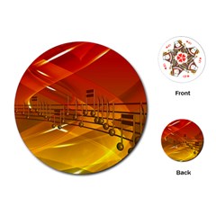 Music Notes Melody Note Sound Playing Cards Single Design (round) by pakminggu