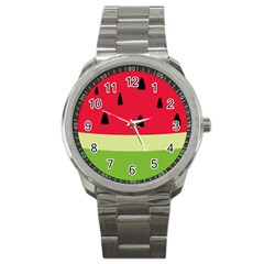 Watermelon Fruit Food Healthy Vitamins Nutrition Sport Metal Watch by pakminggu