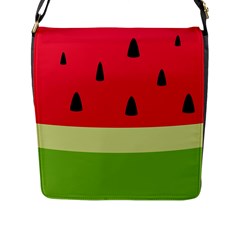 Watermelon Fruit Food Healthy Vitamins Nutrition Flap Closure Messenger Bag (l) by pakminggu