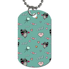 Raccoon Texture Seamless Scrapbooking Hearts Dog Tag (one Side) by pakminggu