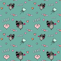 Raccoon Texture Seamless Scrapbooking Hearts Play Mat (rectangle) by pakminggu