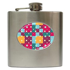 Background Pattern Texture Design Dots Wallpaper Hip Flask (6 Oz) by pakminggu