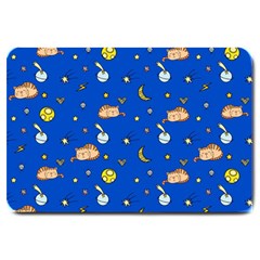 Cat Animals Sleep Stars Seamless Background Large Doormat by pakminggu