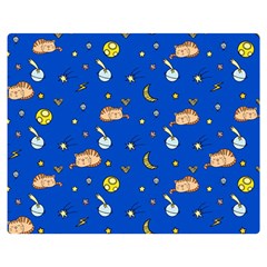 Cat Animals Sleep Stars Seamless Background Two Sides Premium Plush Fleece Blanket (medium) by pakminggu