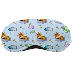 Pattern Giraffe Animal Seamless Scrapbooking Blue Sleeping Mask by pakminggu