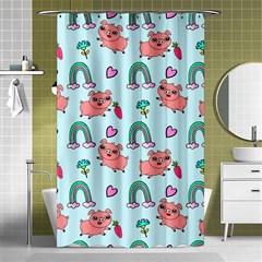 Pigs Pattern Art Design Drawing Sketch Wallpaper Shower Curtain 48  X 72  (small)  by pakminggu