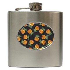 Pineapple Background Pineapple Pattern Hip Flask (6 Oz) by pakminggu