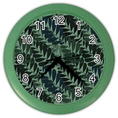 Background Pattern Leaves Texture Design Wallpaper Color Wall Clock by pakminggu