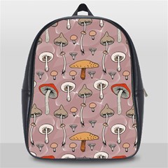 Mushrooms Autumn Fall Pattern Seamless Decorative School Bag (large) by pakminggu