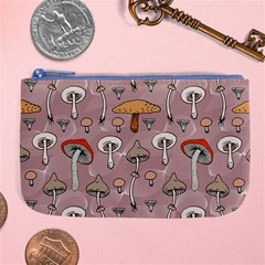 Mushrooms Autumn Fall Pattern Seamless Decorative Large Coin Purse by pakminggu