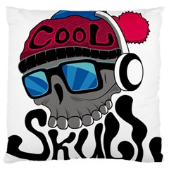 Cool Skull Large Premium Plush Fleece Cushion Case (two Sides) by pakminggu