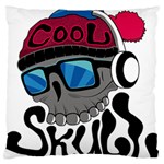 Cool Skull Large Premium Plush Fleece Cushion Case (Two Sides) Back