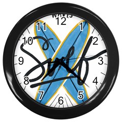 Wave Surfing Surfboard Surfing Wall Clock (black) by pakminggu