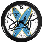 Wave Surfing Surfboard Surfing Wall Clock (Black) Front