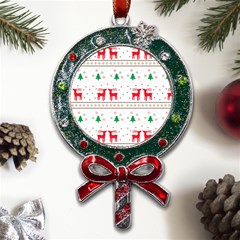 Red Green And Blue Christmas Themed Illustration Metal X mas Lollipop With Crystal Ornament by pakminggu