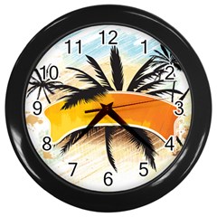 Hawaii Beach Summer Wall Clock (black) by pakminggu