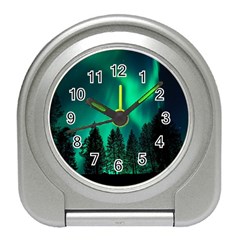 Aurora Northern Lights Phenomenon Atmosphere Sky Travel Alarm Clock by pakminggu