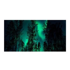 Aurora Northern Lights Celestial Magical Astronomy Satin Wrap 35  X 70  by pakminggu