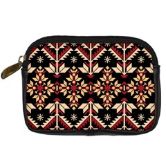 Vector Illustration Of Ukrainian Folk Seamless Pattern Ethnic Ornament Border Element Traditional Digital Camera Leather Case by pakminggu