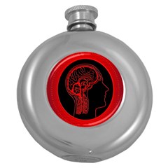 Artificial Intelligence Brain Think Round Hip Flask (5 Oz) by pakminggu