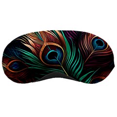 Peacock Feathers Nature Feather Pattern Sleeping Mask by pakminggu