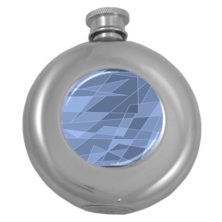 Lines Shapes Pattern Web Creative Round Hip Flask (5 oz)