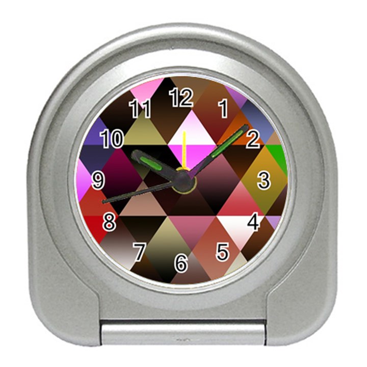 Abstract Geometric Triangles Shapes Travel Alarm Clock