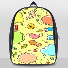 Cute Sketch Child Graphic Funny School Bag (large) by danenraven