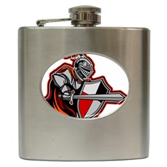 Knight Shield Sword Shield Fictional Character Hip Flask (6 Oz) by danenraven