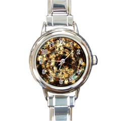 Science Fiction Background Fantasy Round Italian Charm Watch by danenraven