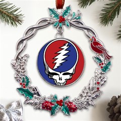 Grateful Dead Metal X mas Wreath Holly Leaf Ornament by Mog4mog4