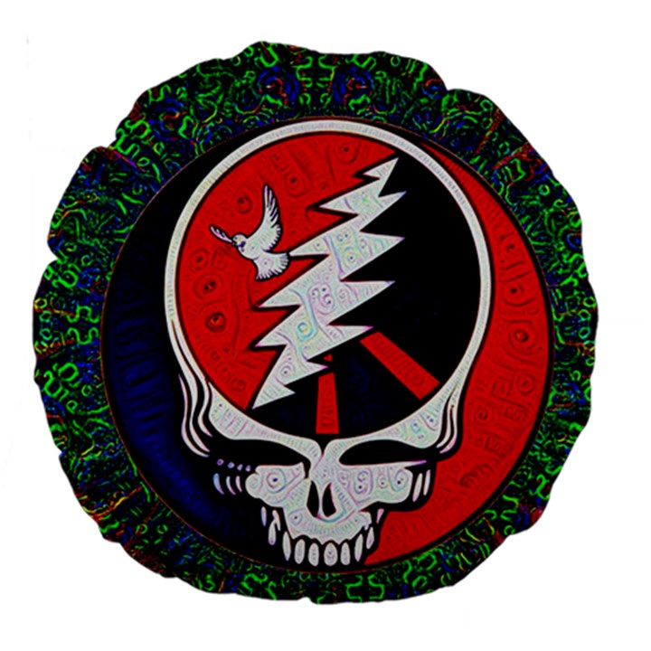 Grateful Dead Pattern Large 18  Premium Round Cushions