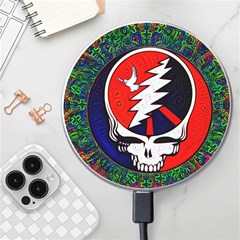 Grateful Dead Pattern Wireless Fast Charger(white) by Mog4mog4