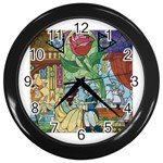 Beauty Stained Glass Wall Clock (Black) Front