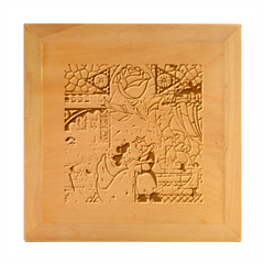 Beauty Stained Glass Wood Photo Frame Cube by Mog4mog4