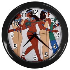 Egypt Fresco Mural Decoration Wall Clock (black) by Mog4mog4