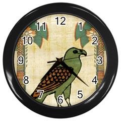 Egyptian Paper Papyrus Bird Wall Clock (black) by Mog4mog4