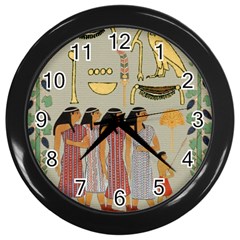 Egyptian Paper Women Child Owl Wall Clock (black) by Mog4mog4