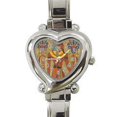 Egyptian Tutunkhamun Pharaoh Design Heart Italian Charm Watch by Mog4mog4